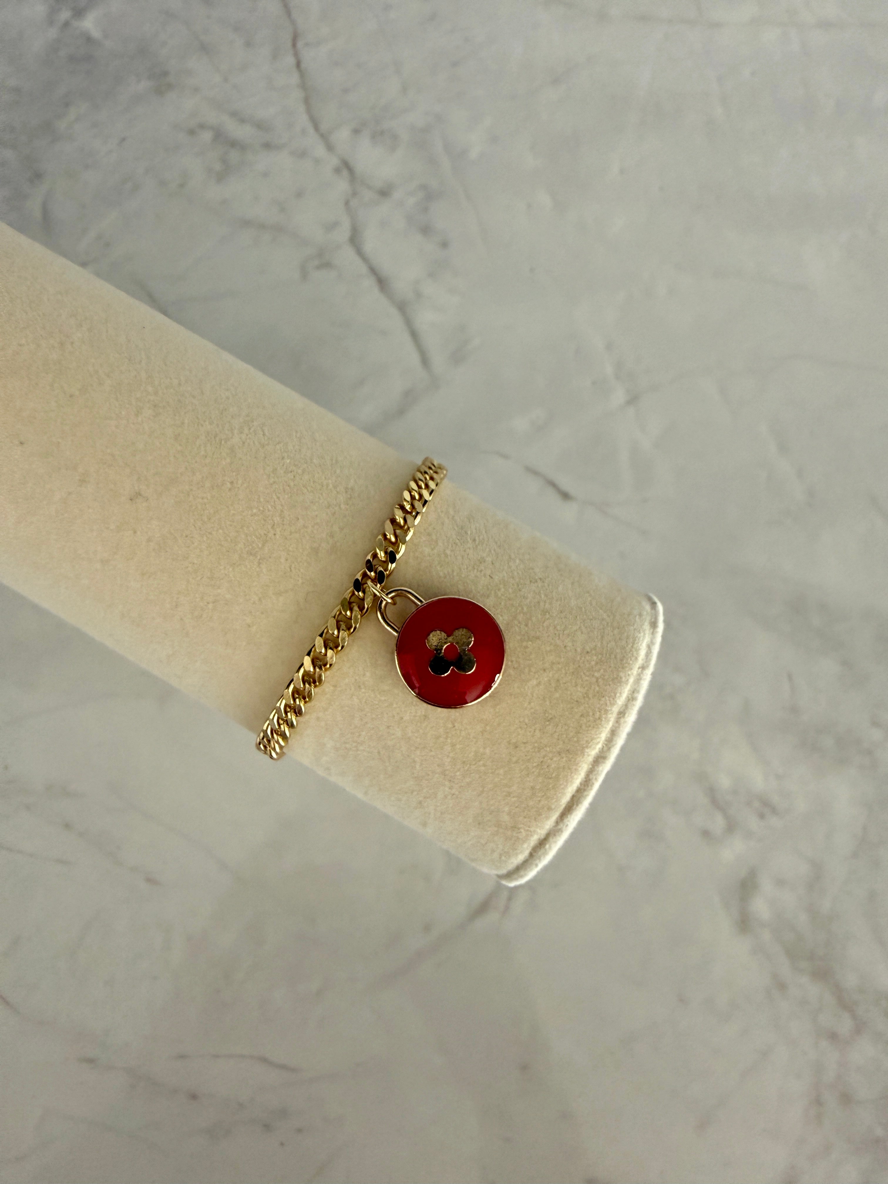 Iconic Cherry Red Clover Bracelet