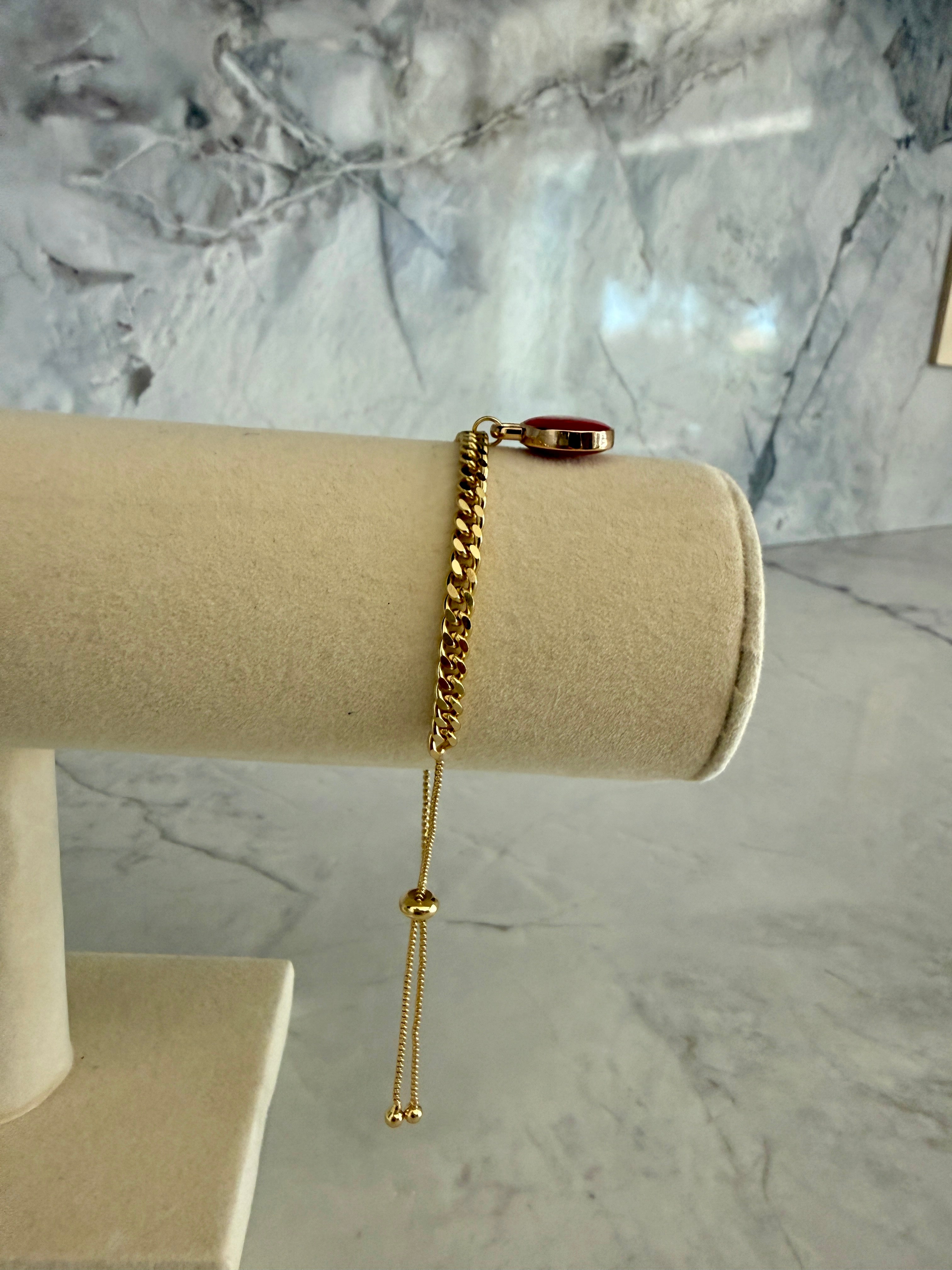 Iconic Cherry Red Clover Bracelet