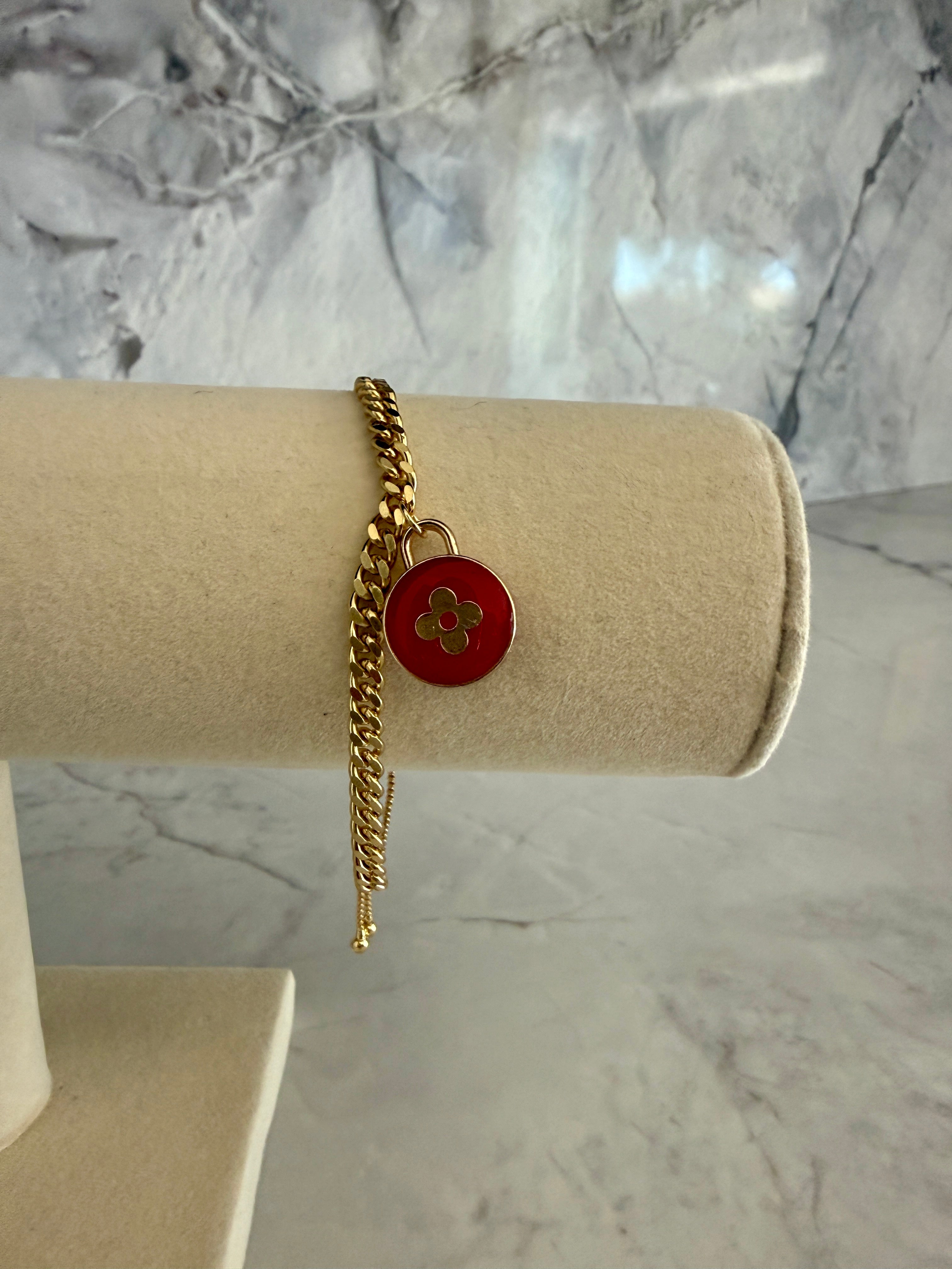 Iconic Cherry Red Clover Bracelet