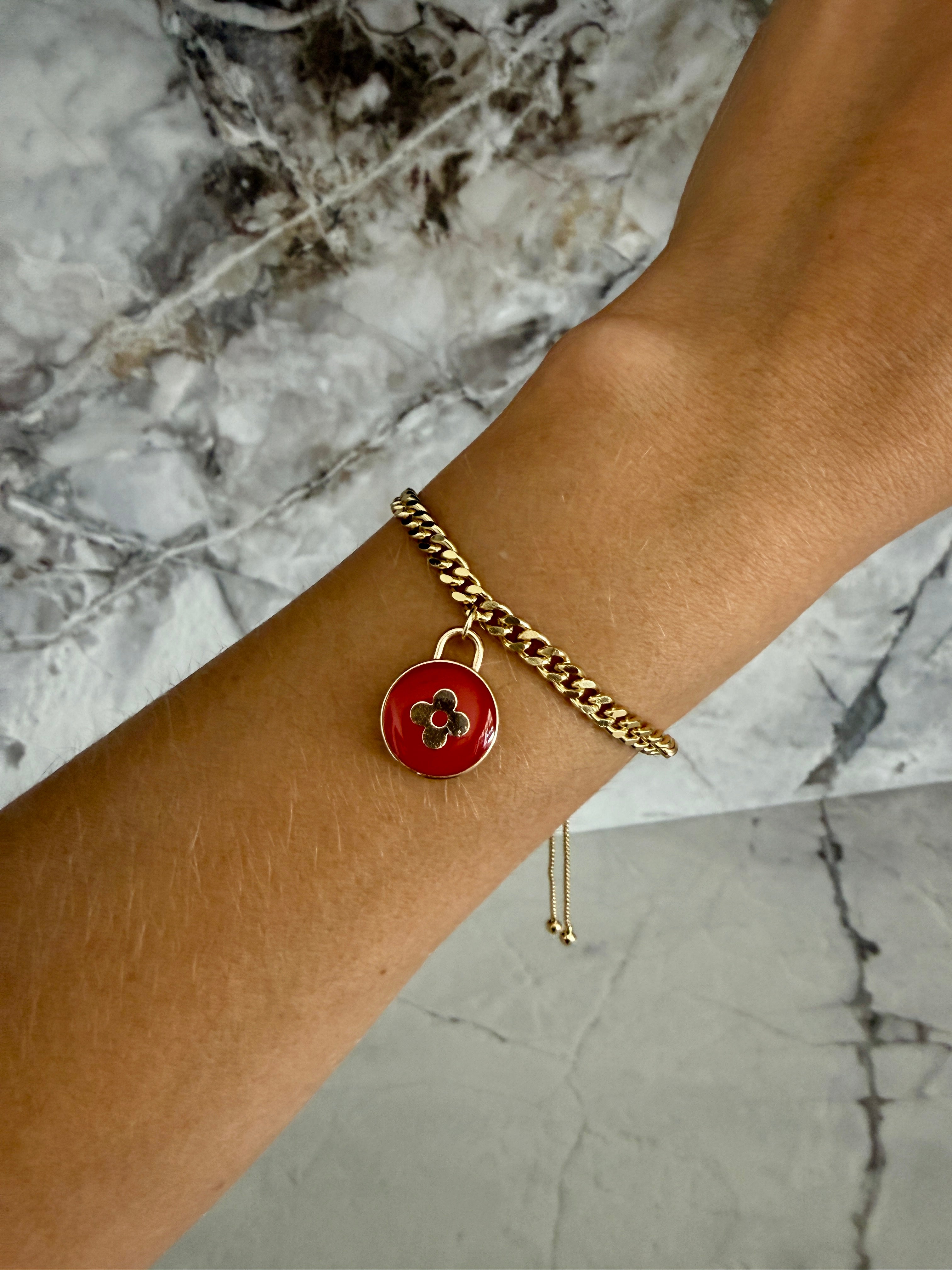 Iconic Cherry Red Clover Bracelet