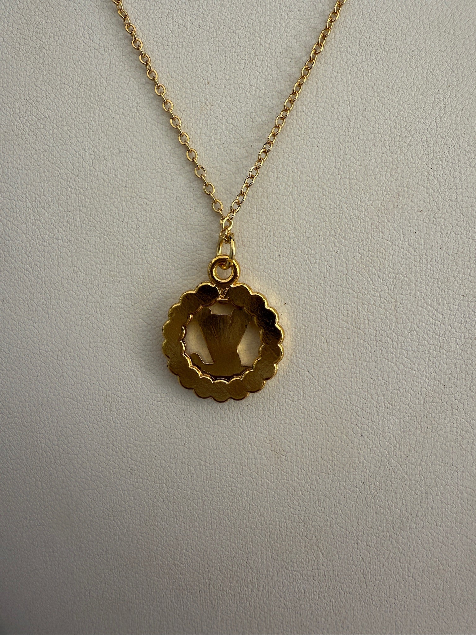 Vivi Red Rhinestone Monogram Necklace