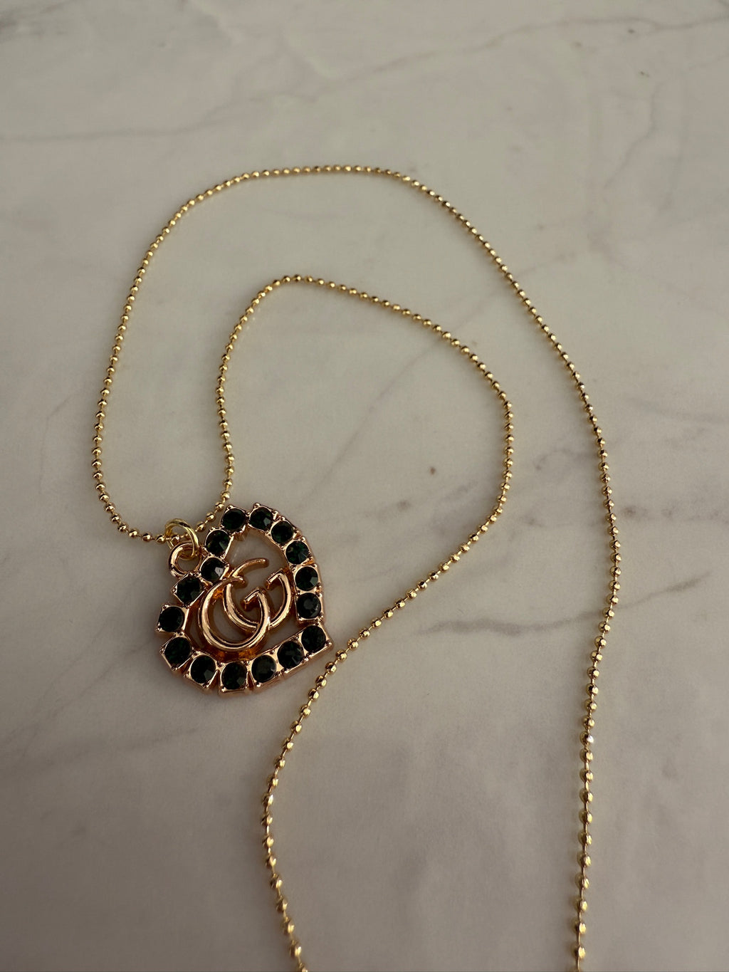 Eva Deep Green Rhinestone Necklace