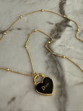 J'adore Black Heart Charm Necklace