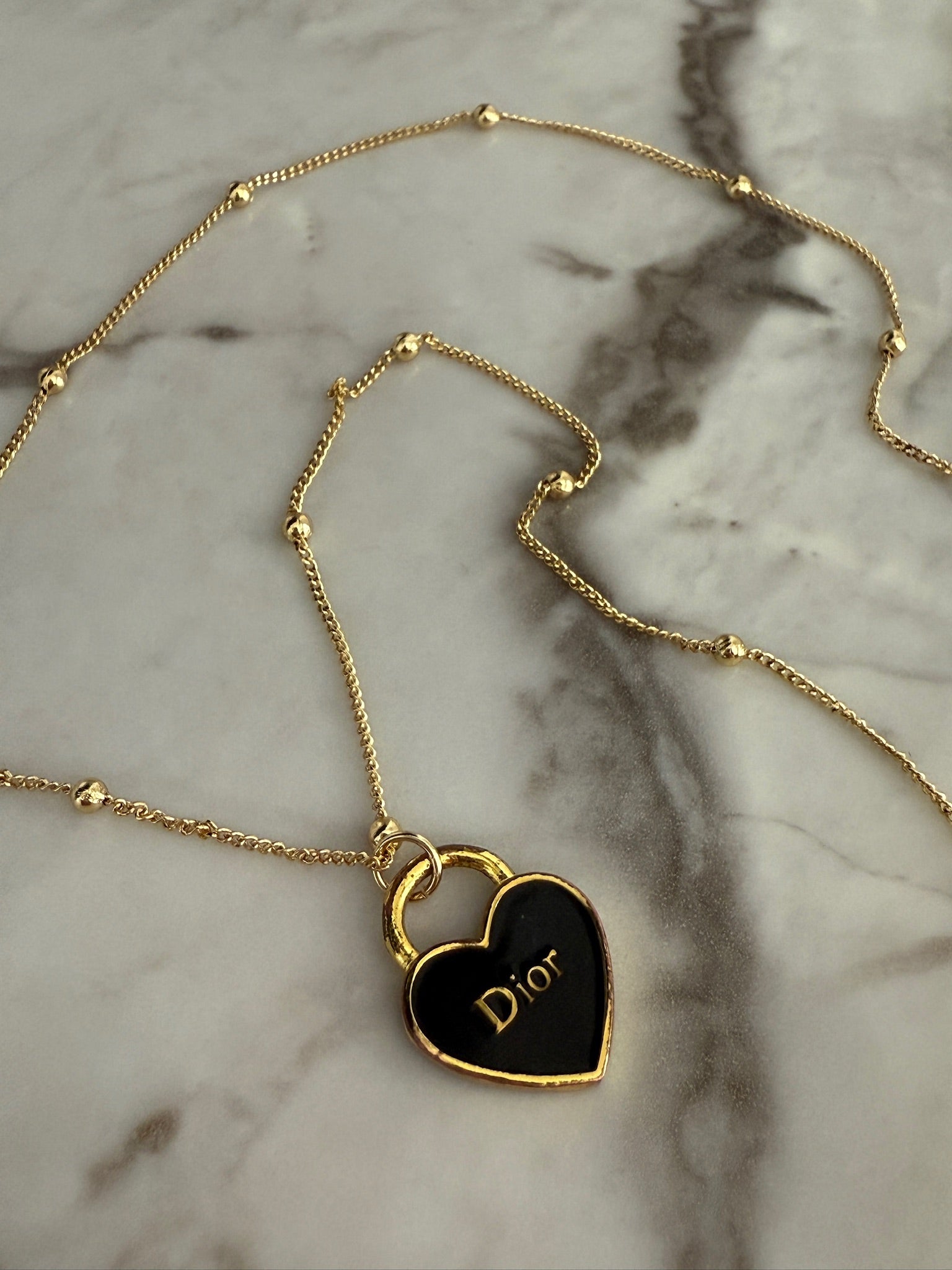 J'adore Black Heart Charm Necklace