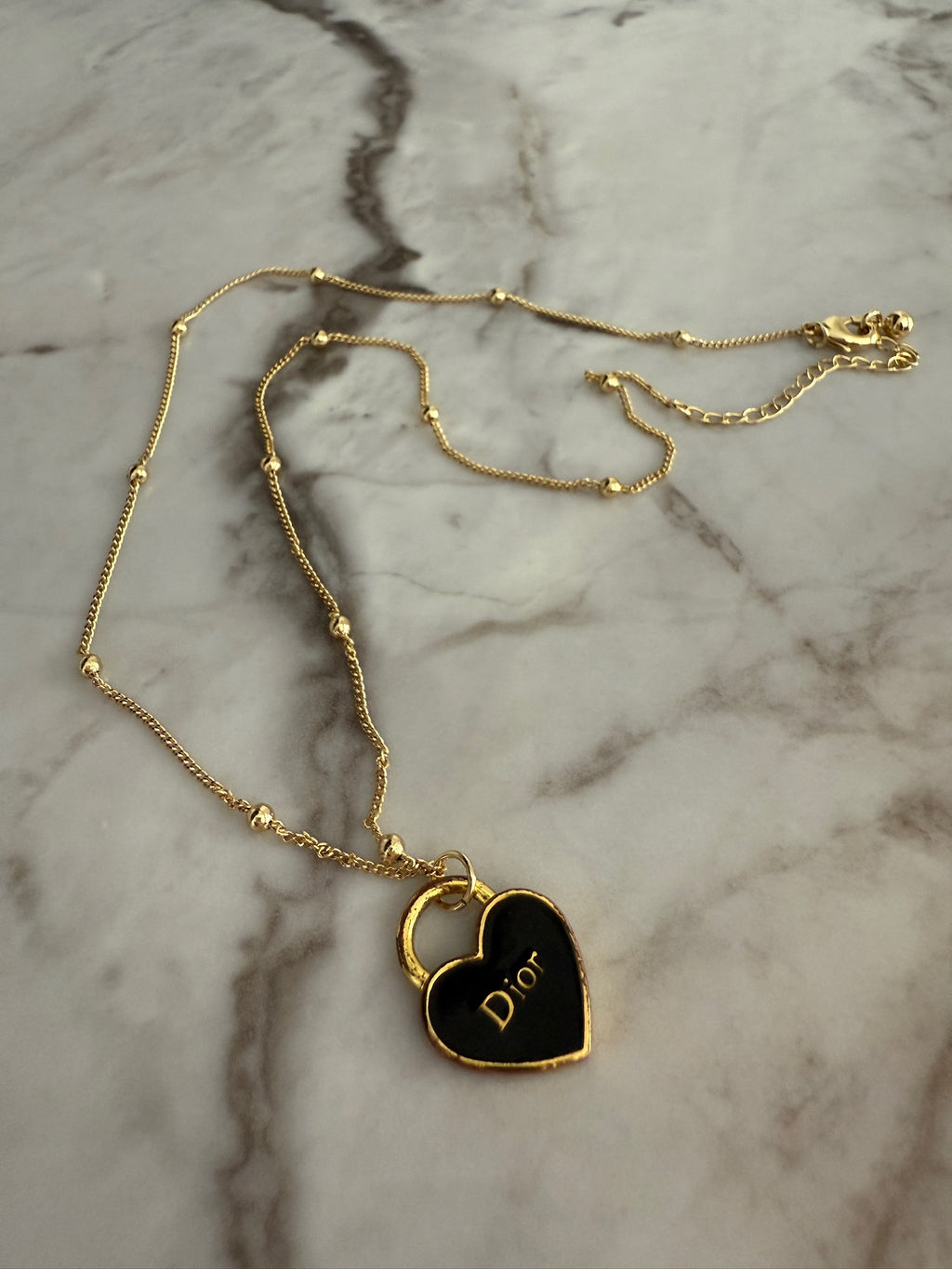 J'adore Black Heart Charm Necklace