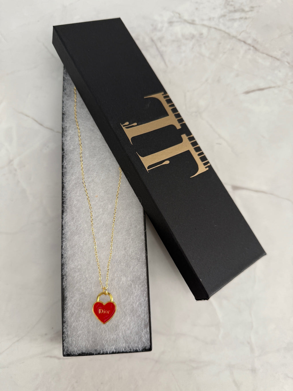 J'adore Red Heart Charm Necklace