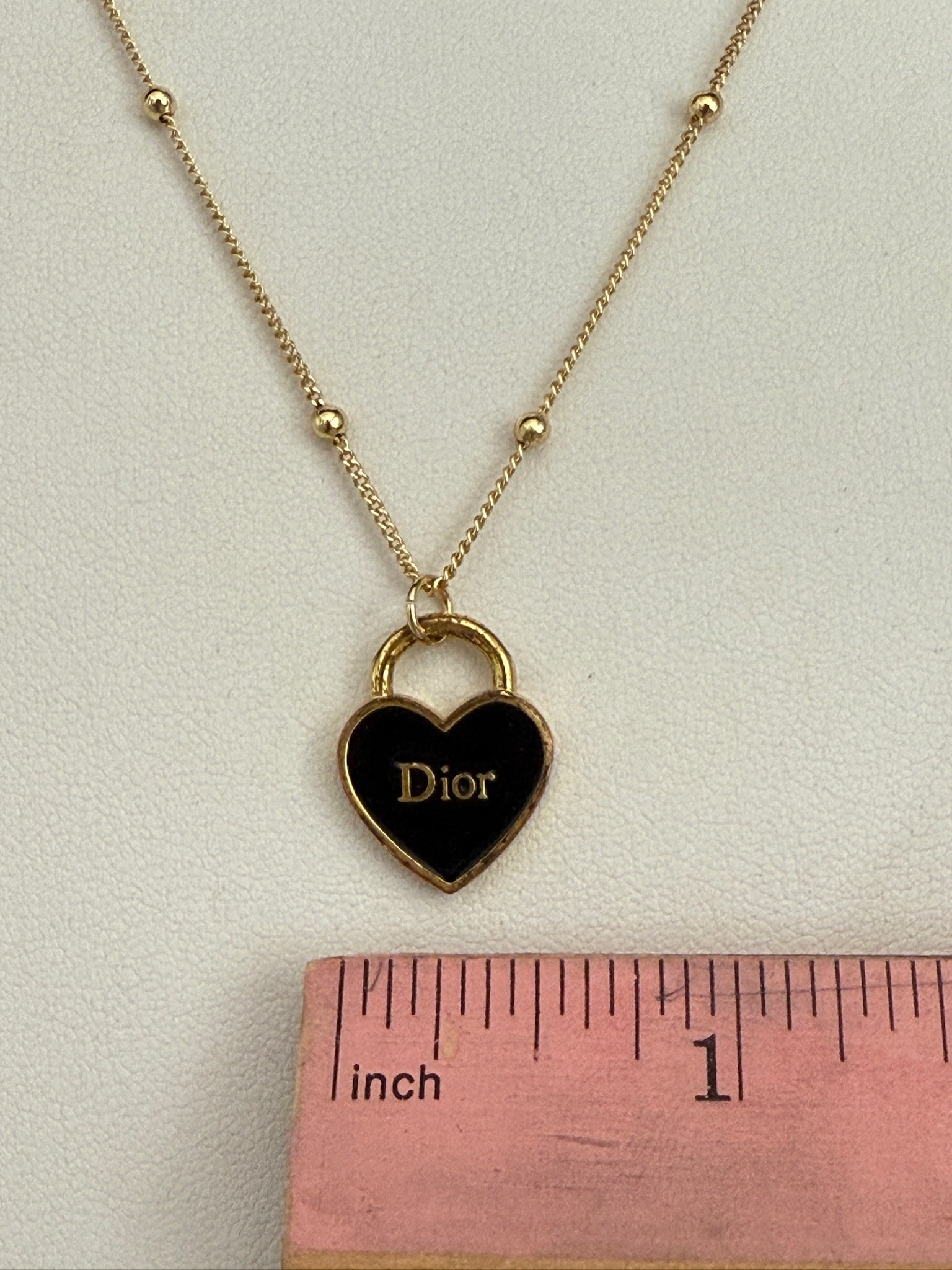 J'adore Black Heart Charm Necklace
