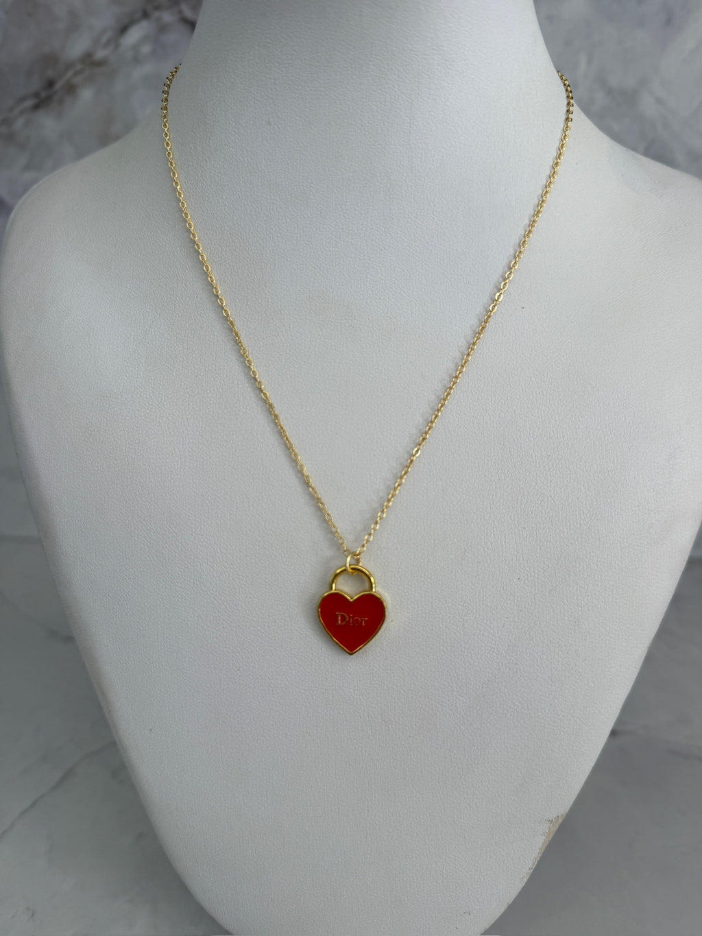 J'adore Red Heart Charm Necklace