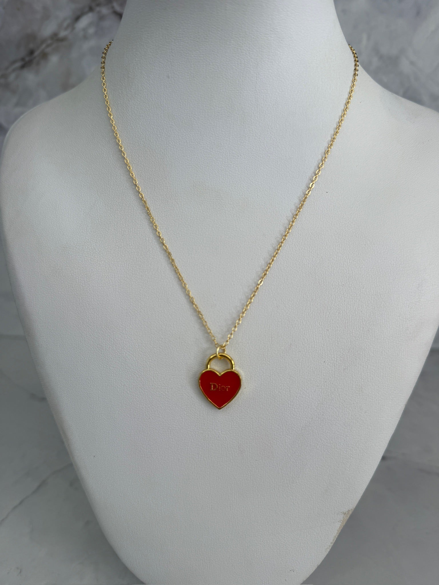 J'adore Red Heart Charm Necklace