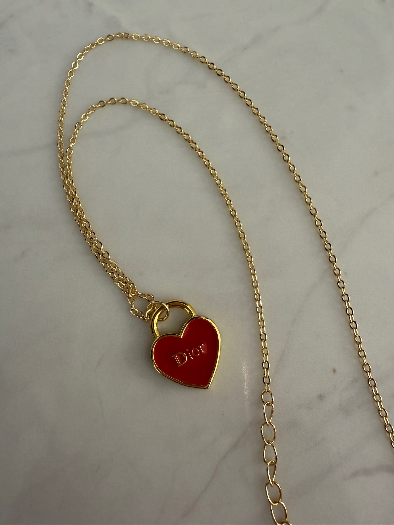 J'adore Red Heart Charm Necklace