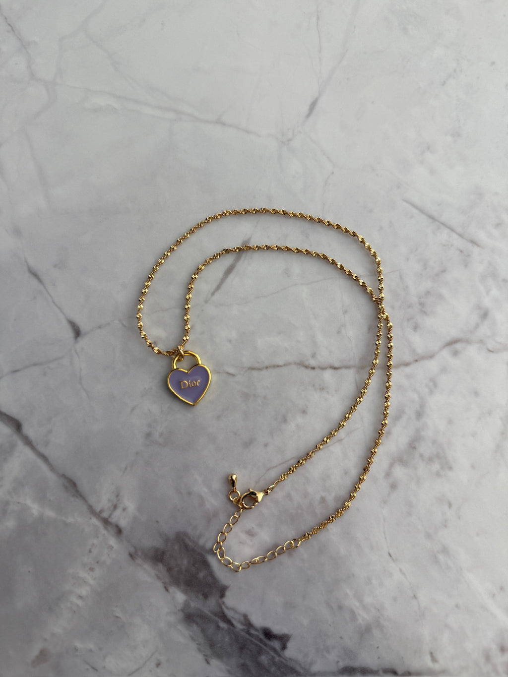 J'adore Purple Heart Charm Necklace