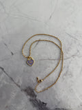 J'adore Purple Heart Charm Necklace