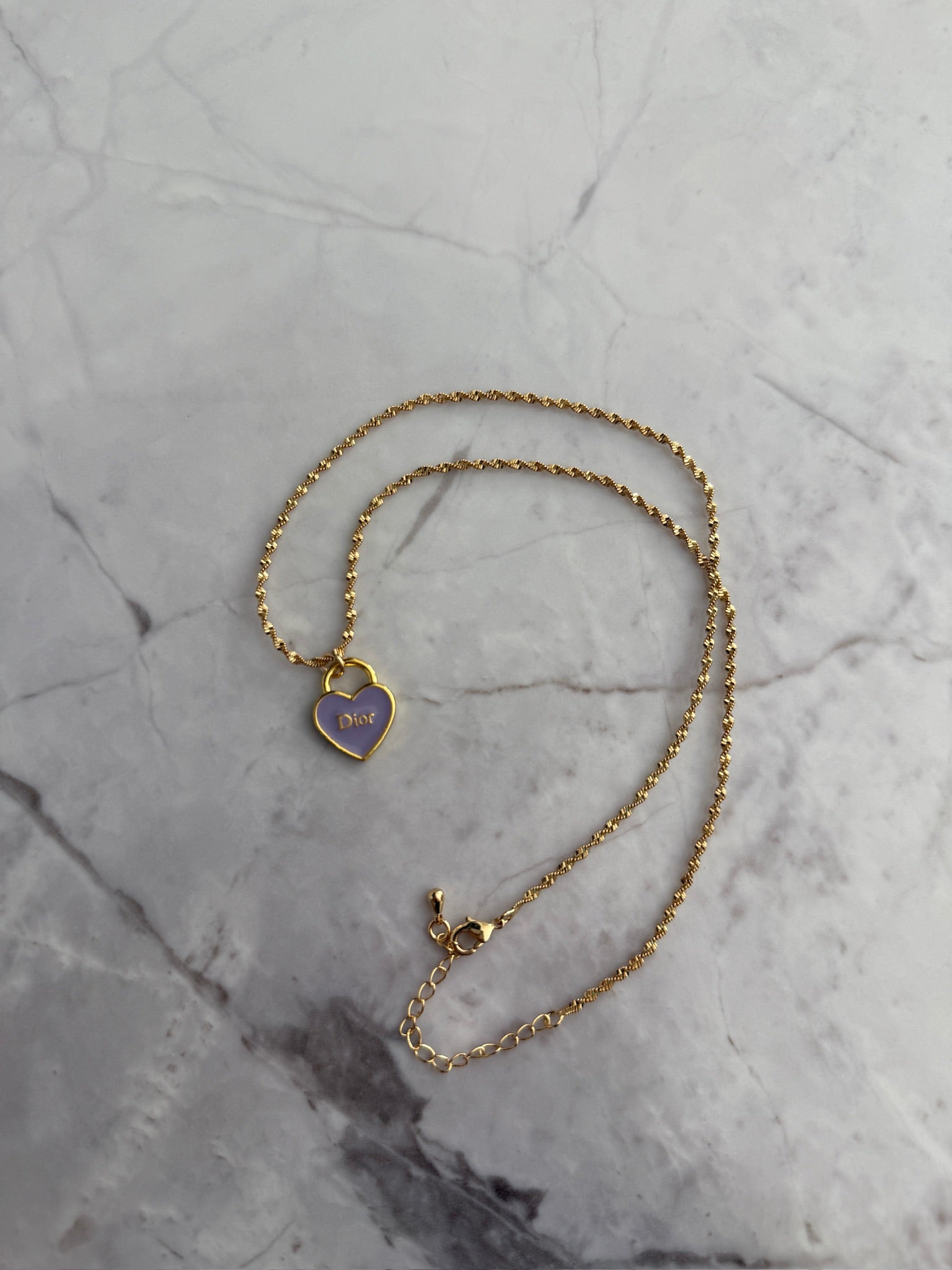 J'adore Purple Heart Charm Necklace