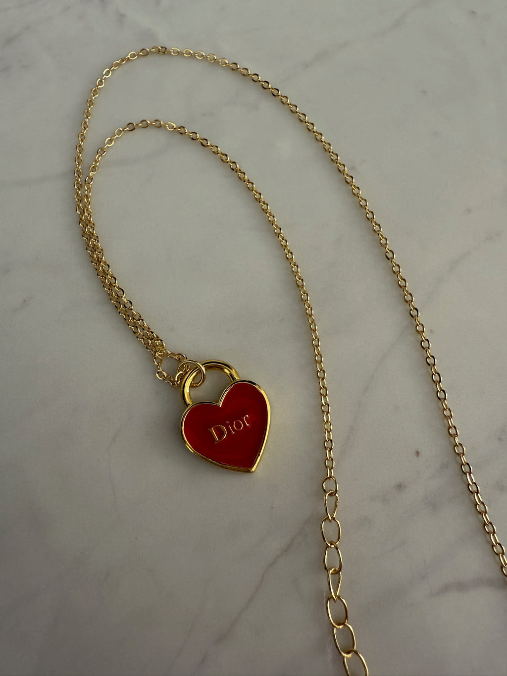 J'adore Red Heart Charm Necklace
