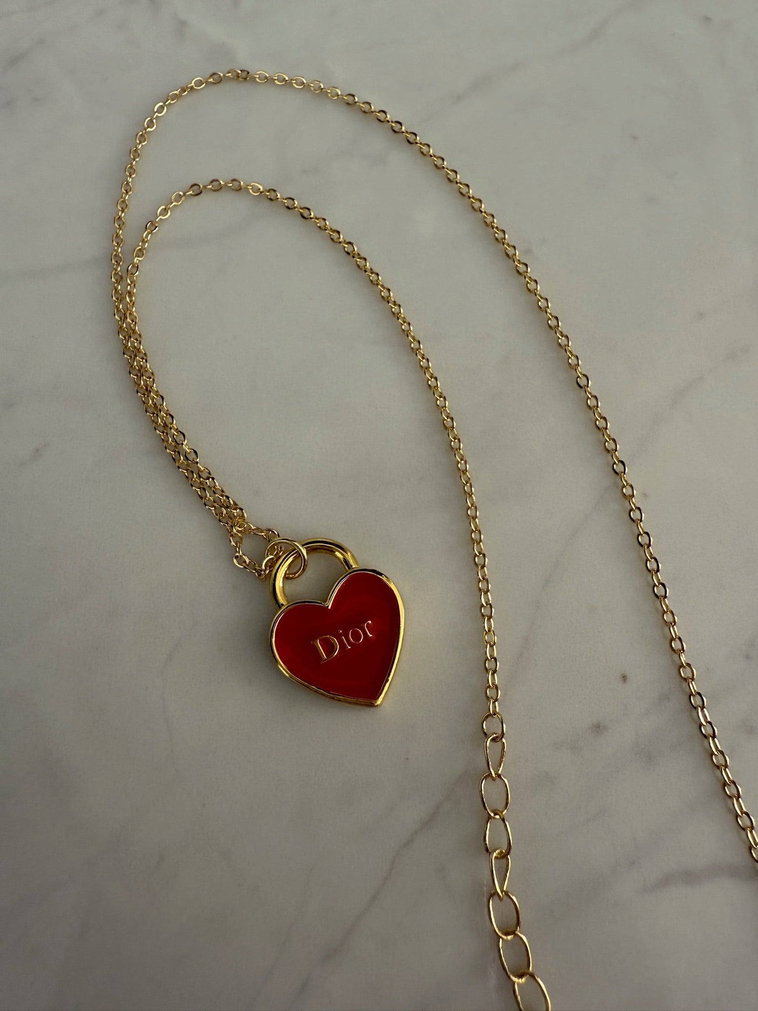 J'adore Red Heart Charm Necklace