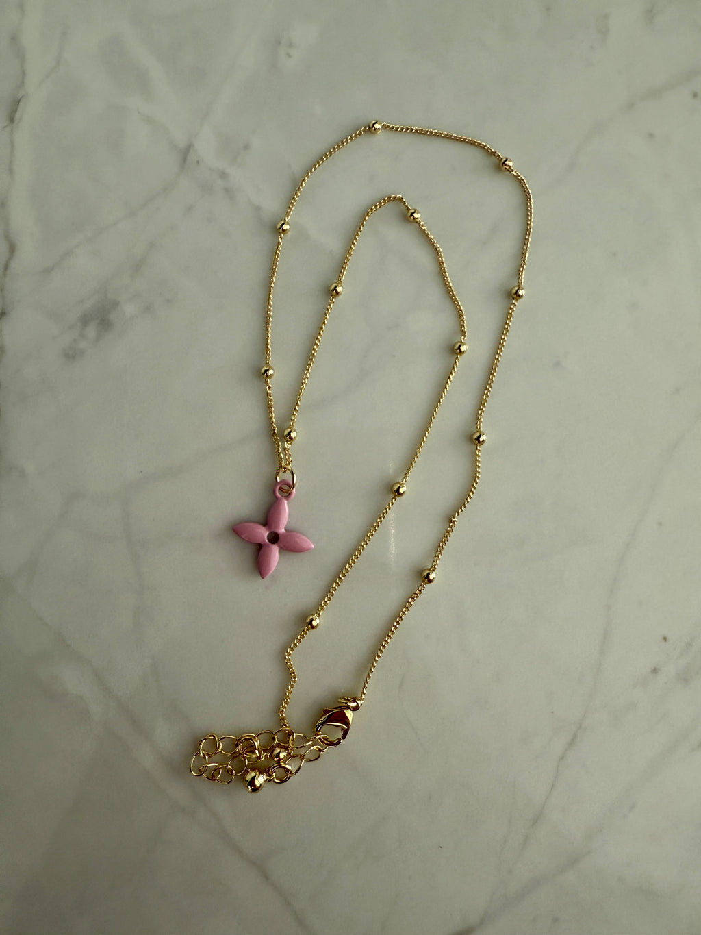 Pink Flower Iconic Charm Necklace