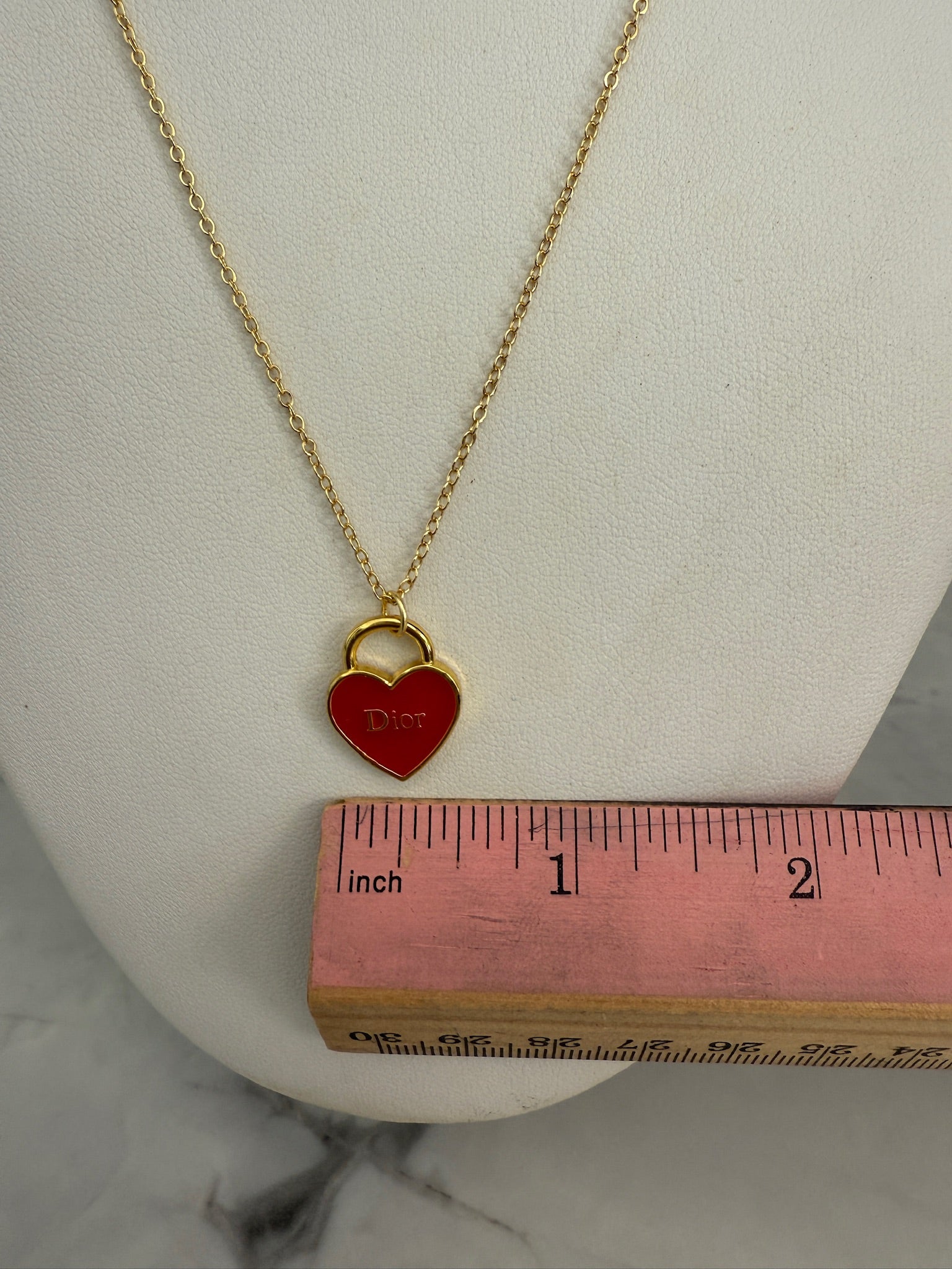J'adore Red Heart Charm Necklace