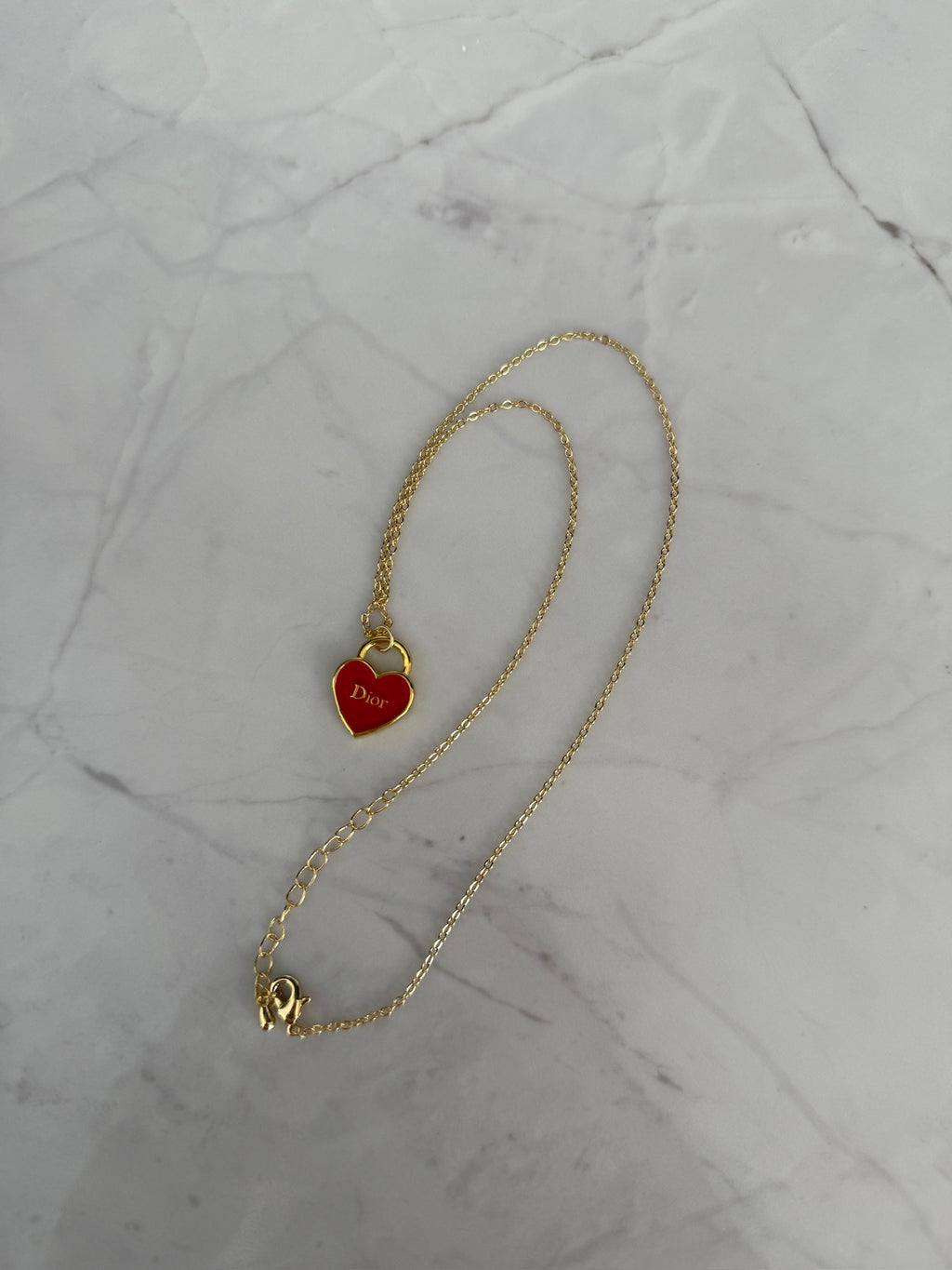 J'adore Red Heart Charm Necklace