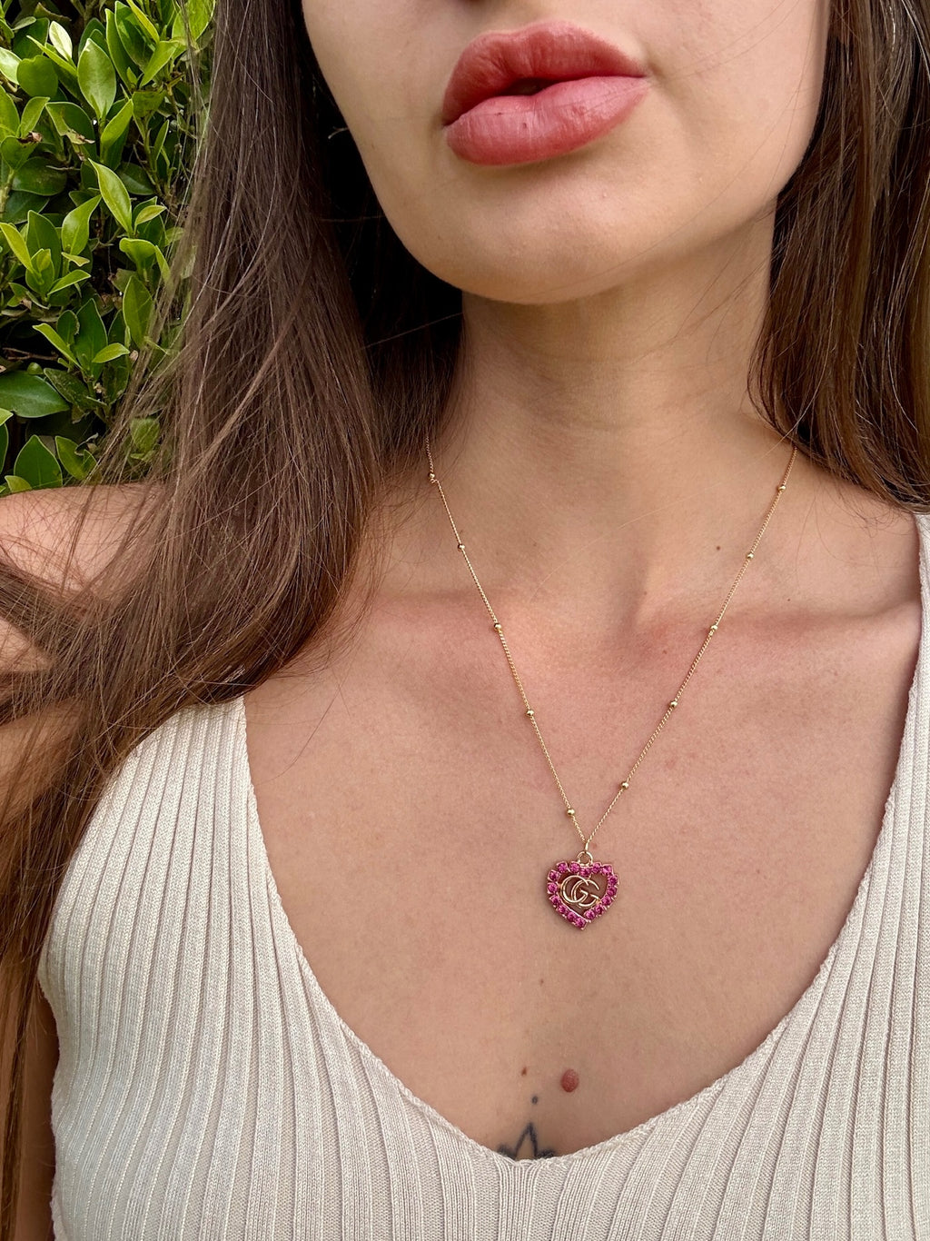 Gabby Hot Pink Rhinestone Necklace