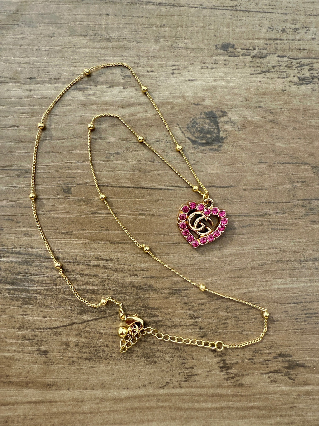 Gabby Hot Pink Rhinestone Necklace