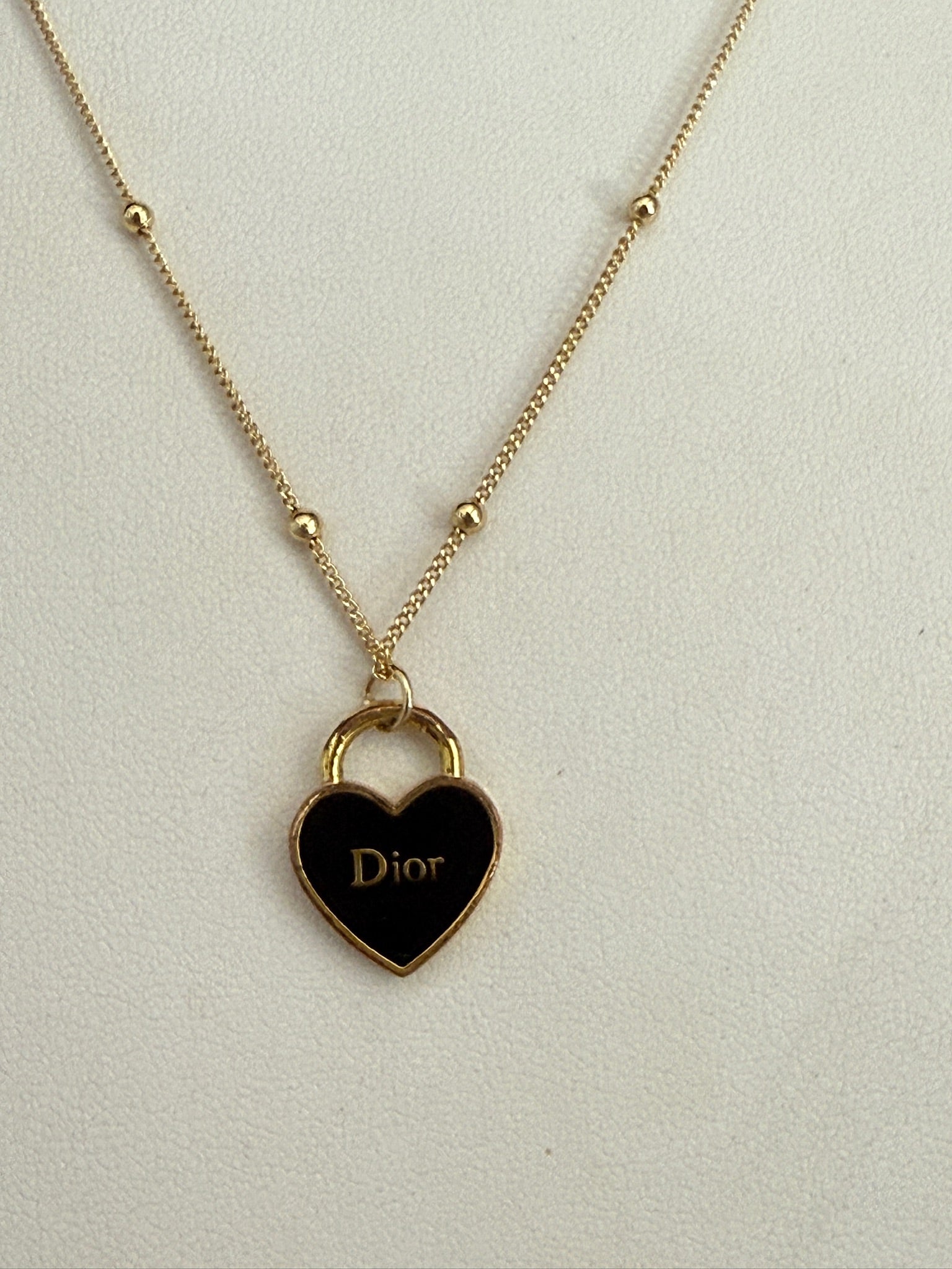 J'adore Black Heart Charm Necklace