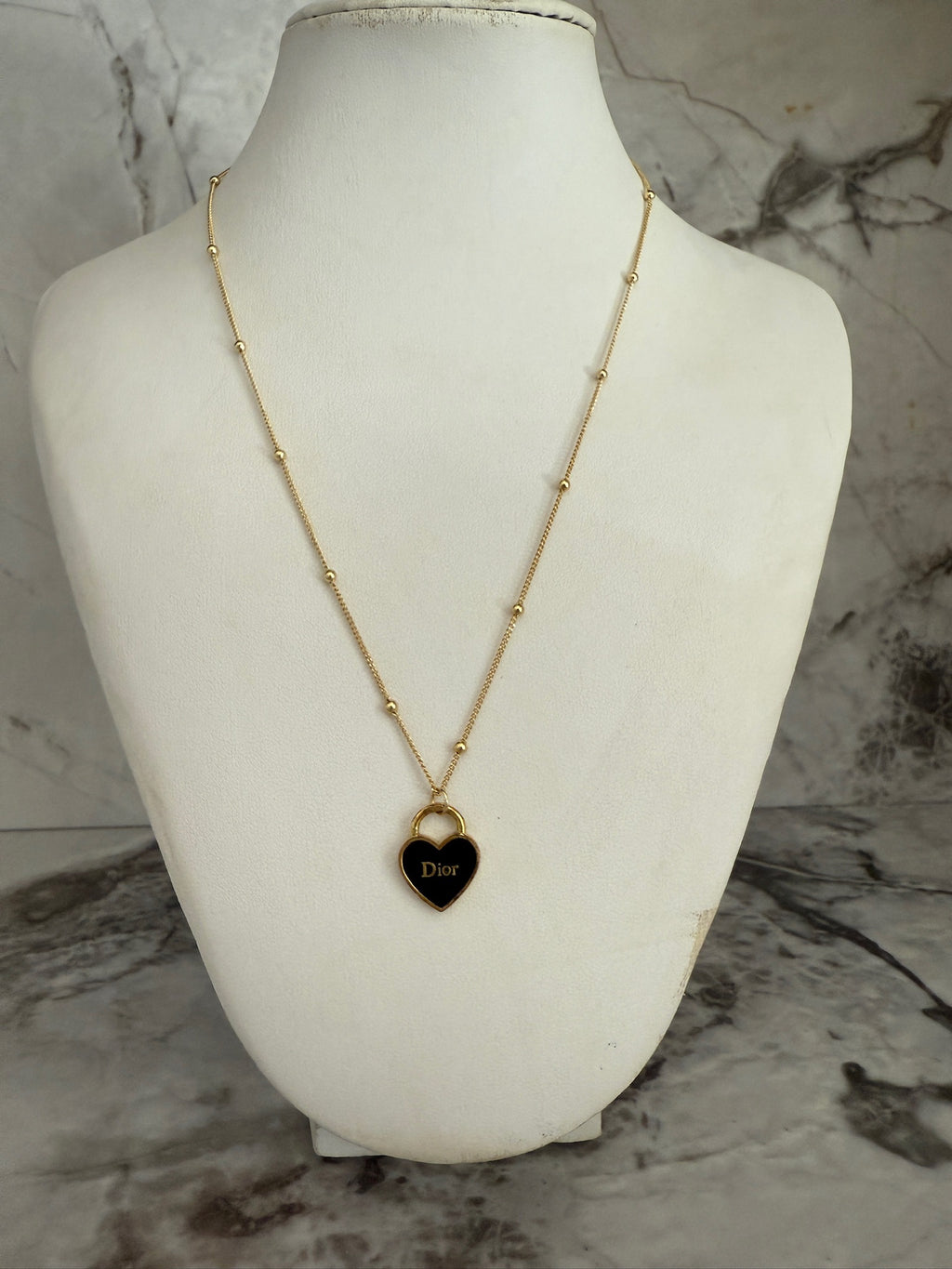 J'adore Black Heart Charm Necklace