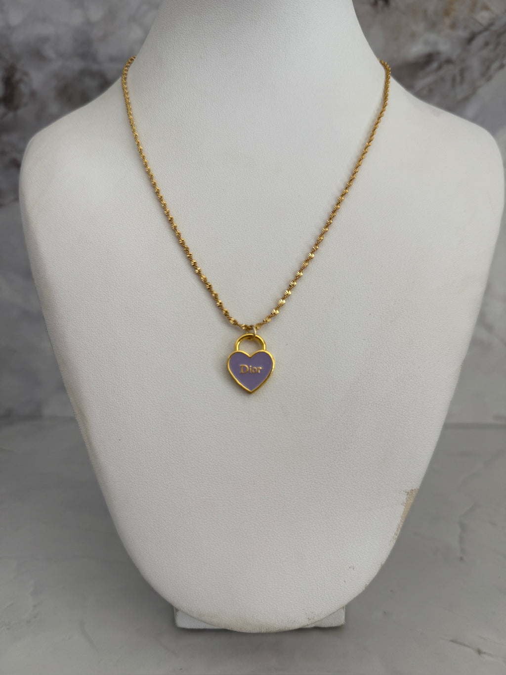 J'adore Purple Heart Charm Necklace