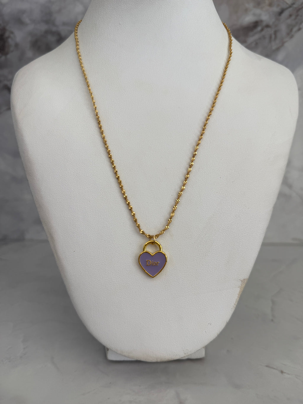 J'adore Purple Heart Charm Necklace