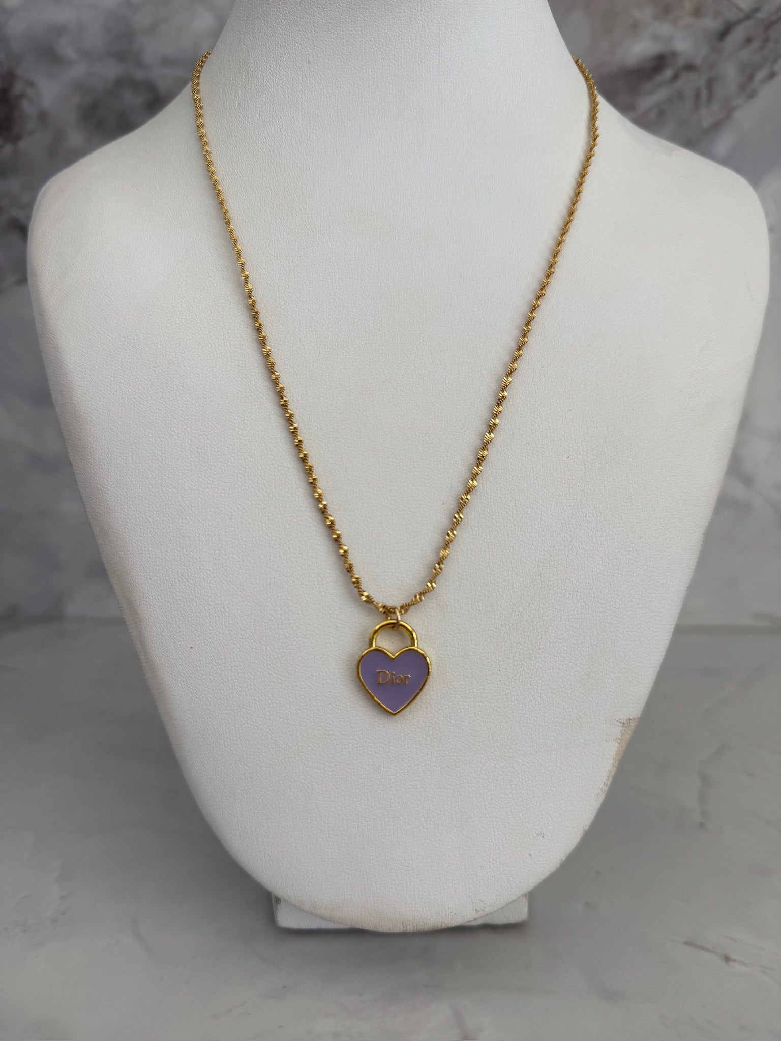 J'adore Purple Heart Charm Necklace