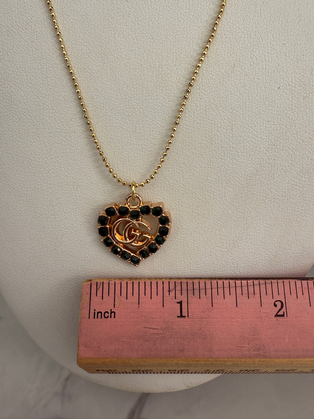 Eva Deep Green Rhinestone Necklace