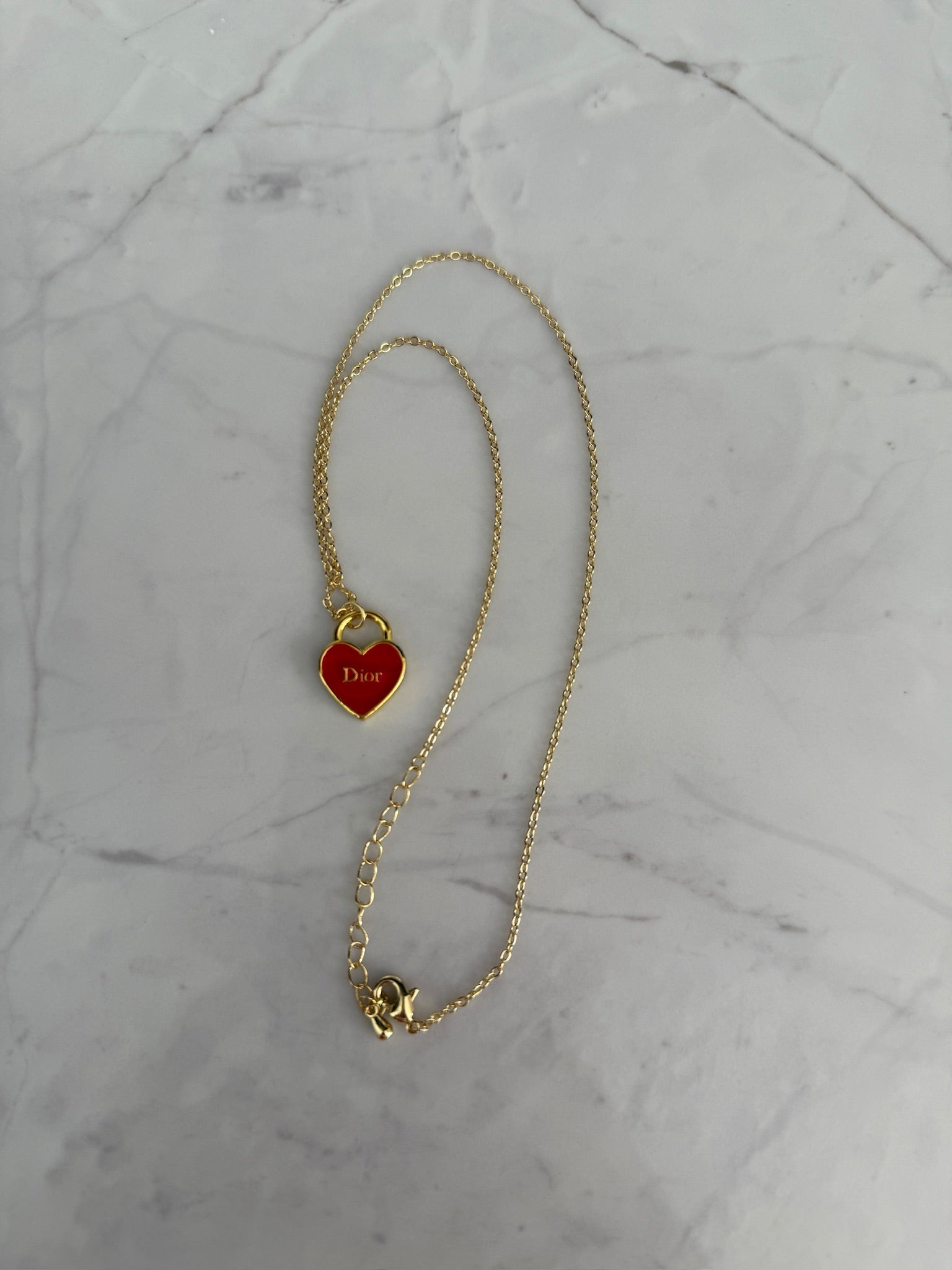 J'adore Red Heart Charm Necklace