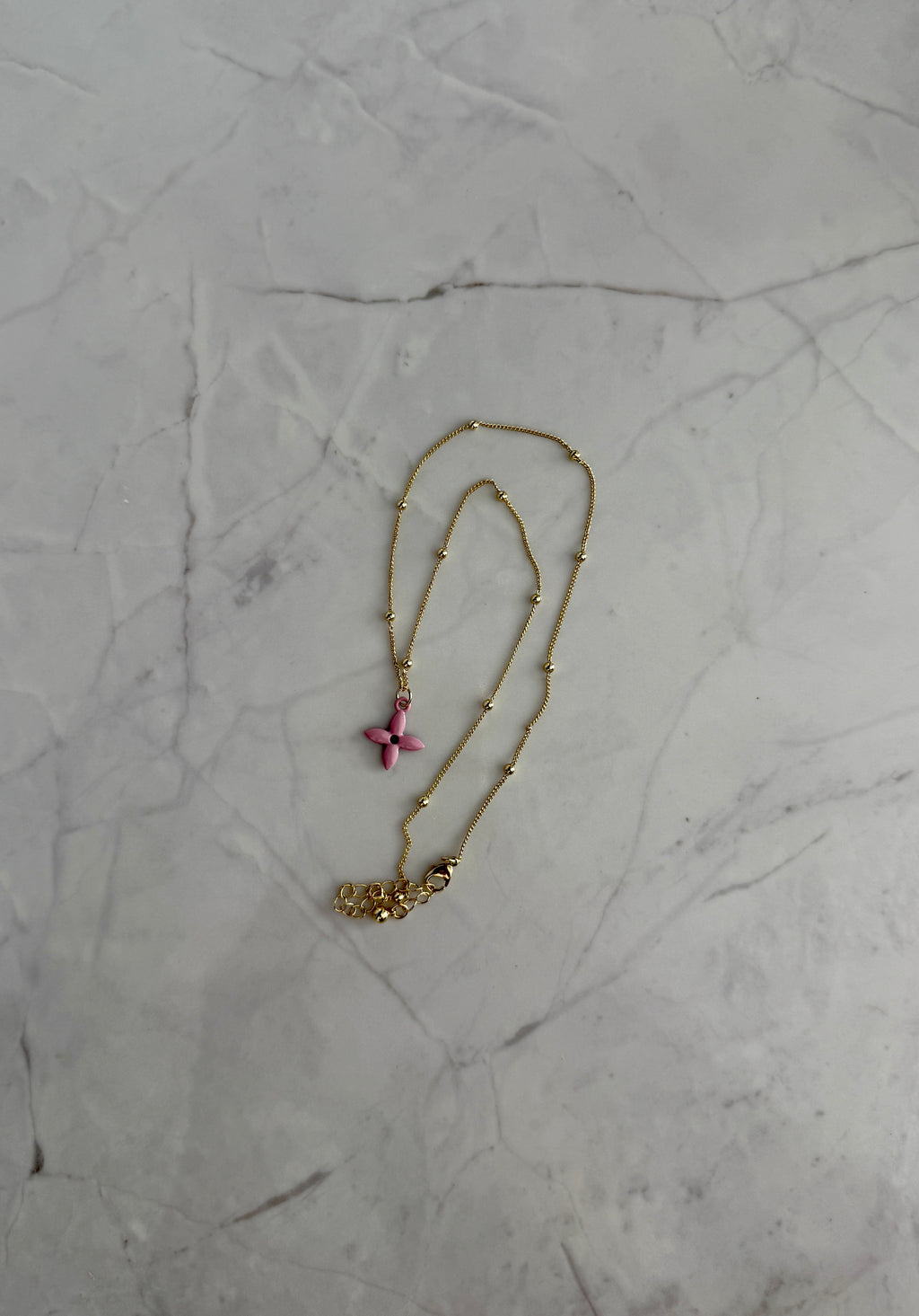 Pink Flower Iconic Charm Necklace
