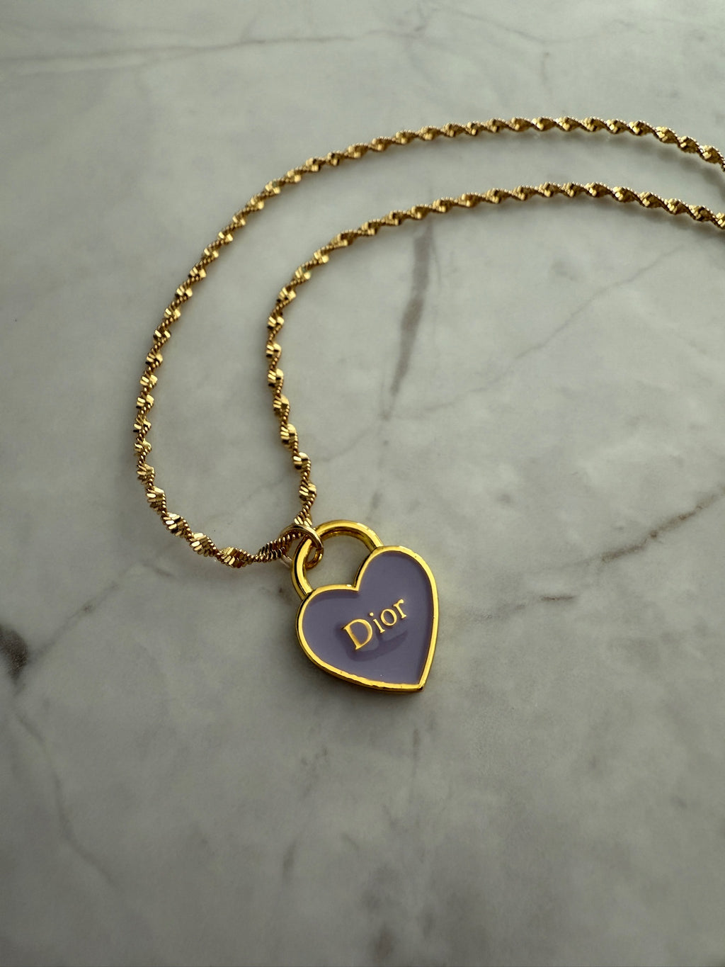J'adore Purple Heart Charm Necklace
