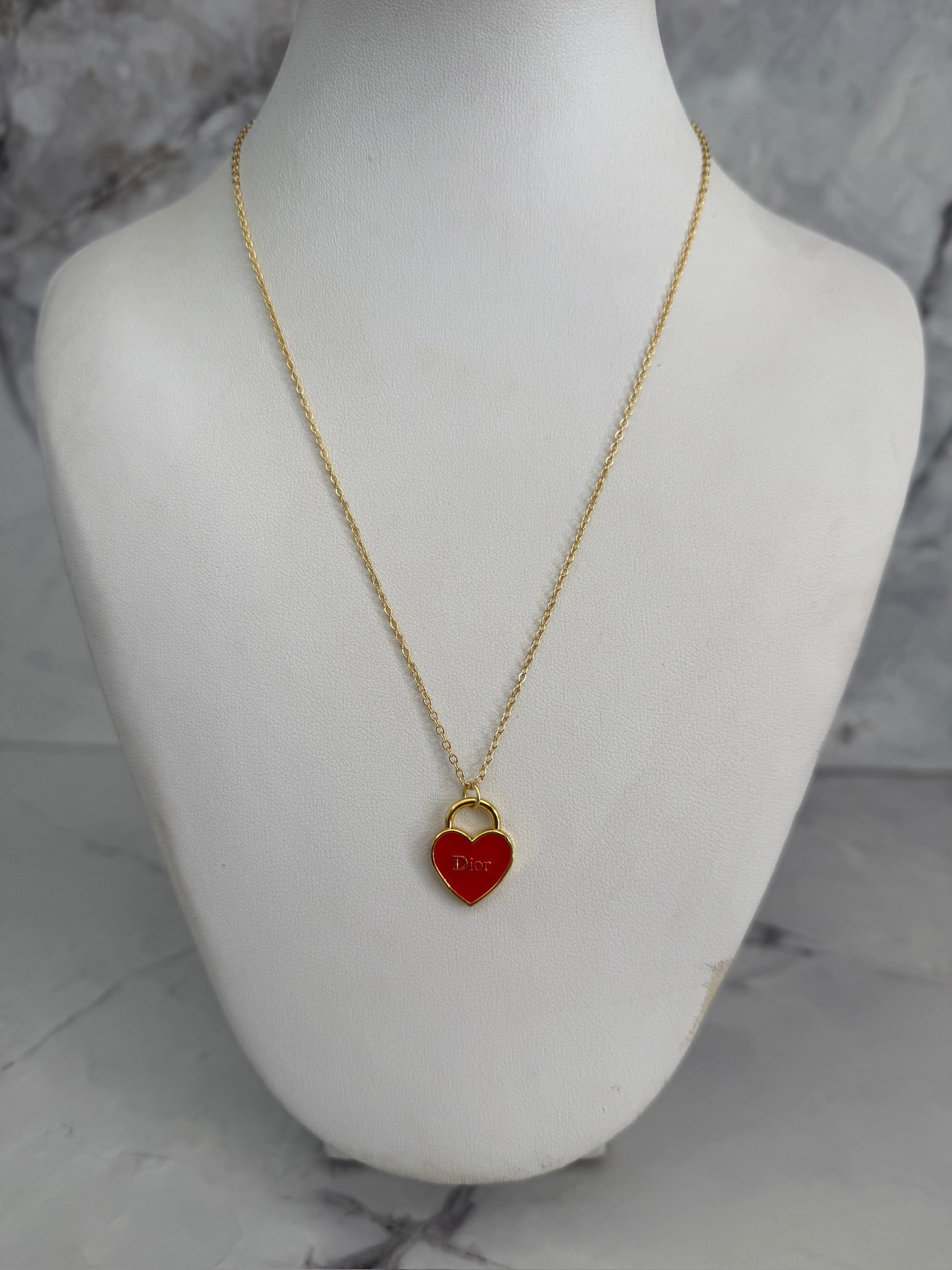 J'adore Red Heart Charm Necklace