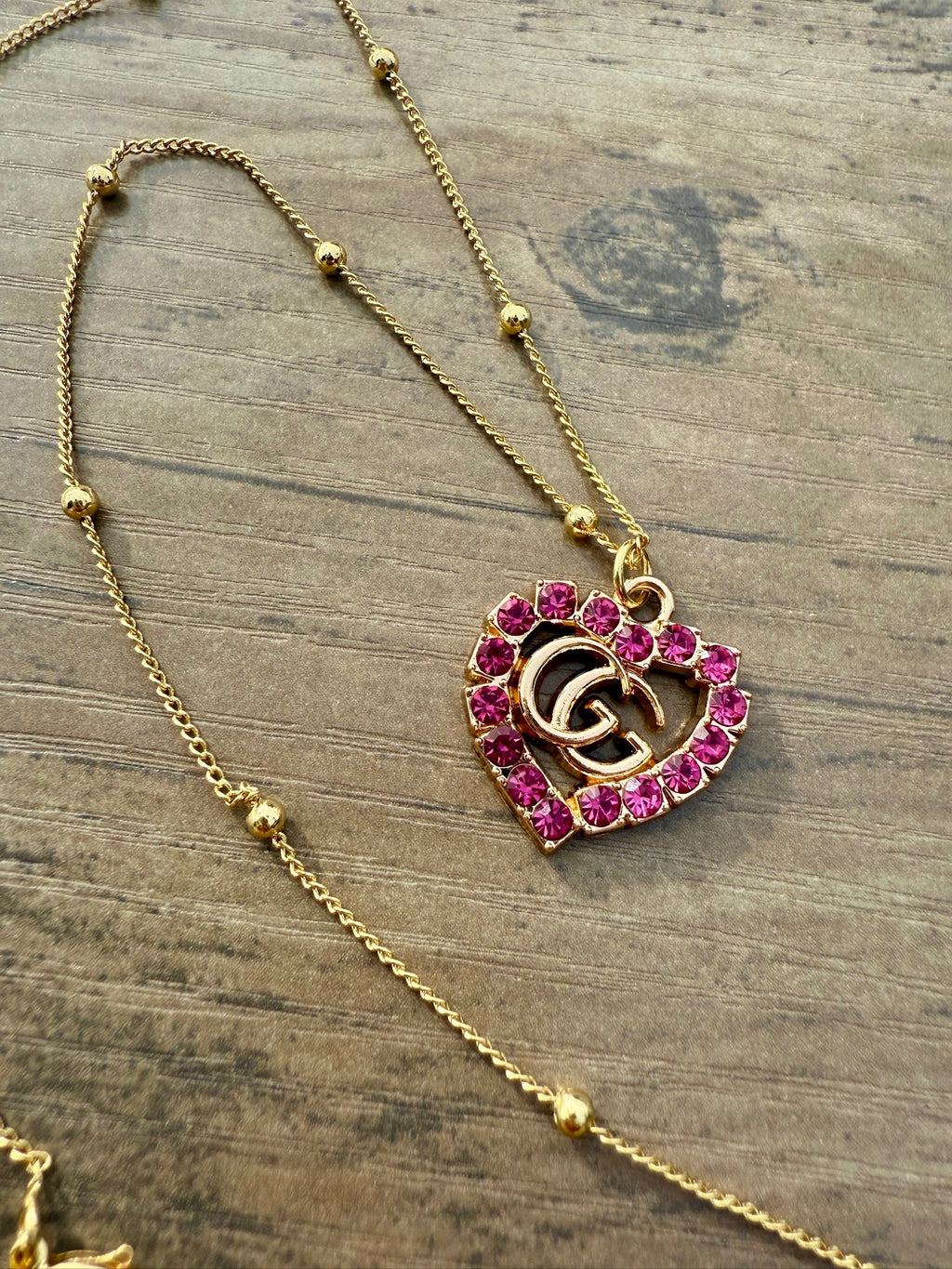 Gabby Hot Pink Rhinestone Necklace