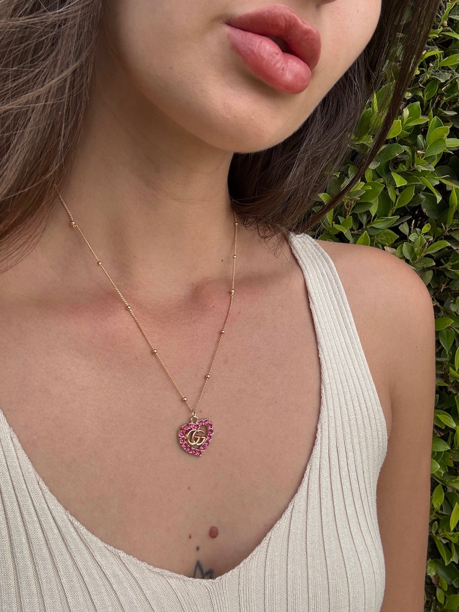 Gabby Hot Pink Rhinestone Necklace